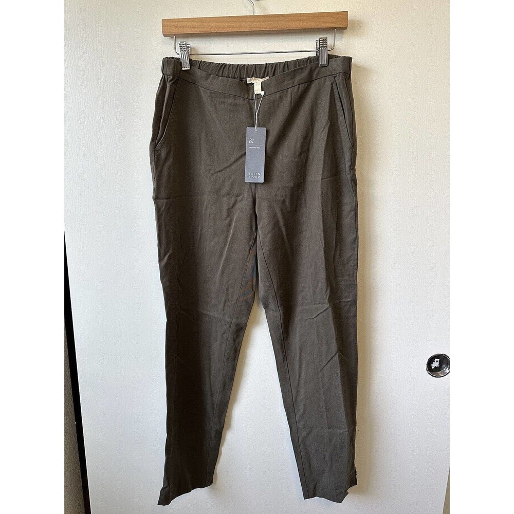 Eileen Fisher NWT Tapered Ankle Pant Tencel Brown Pull On Size XS
